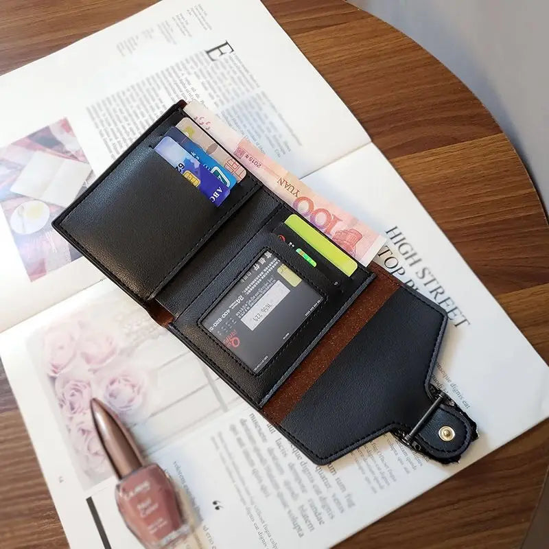 NONECN Women's Short Wallet Three-Fold Card Holder