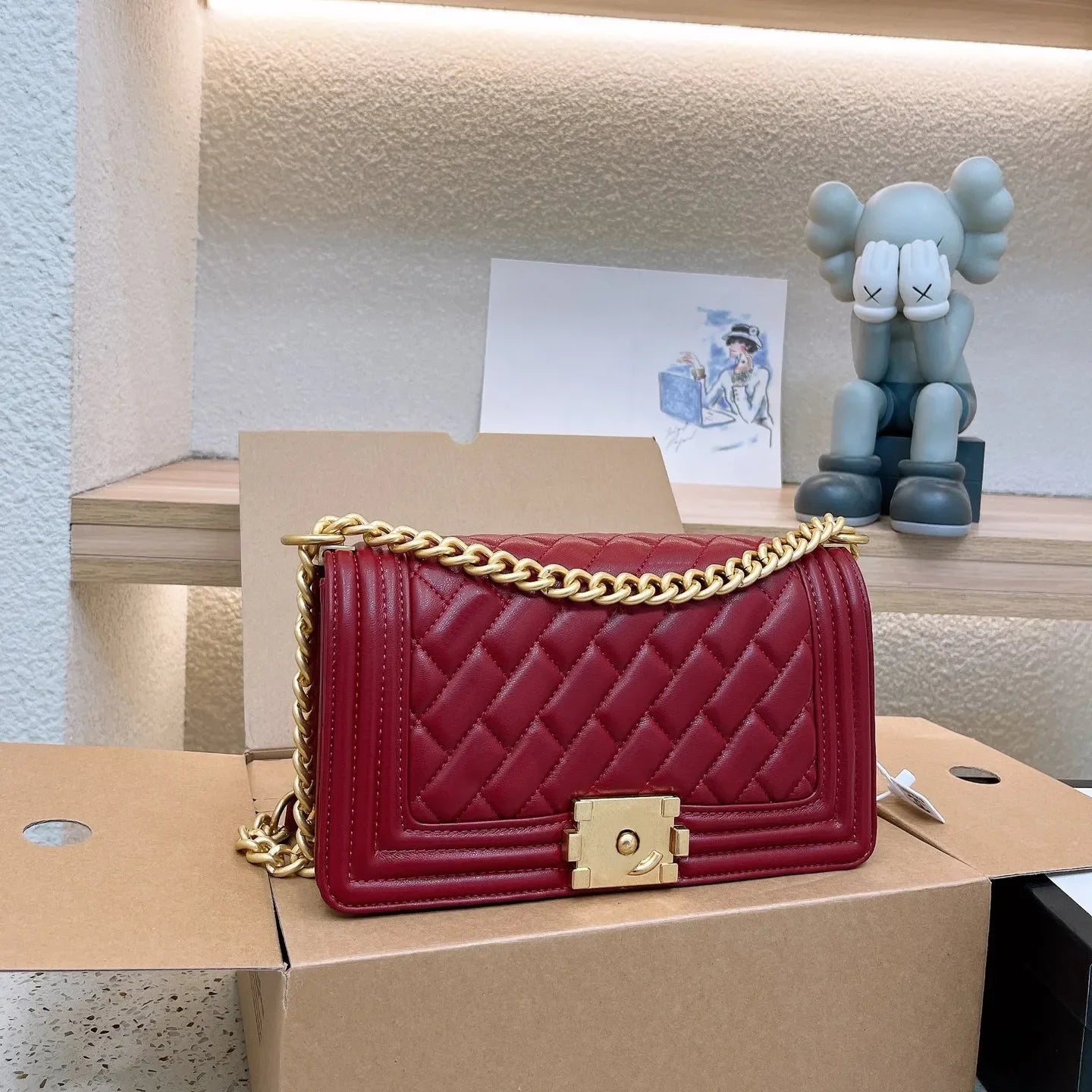 Designer Shoulder Bag Genuine Leather Bags Gold buckle Grey Lady Purse Luxury Casual Brand Handbag Tote Chain Trunk Spicy Mom Ba