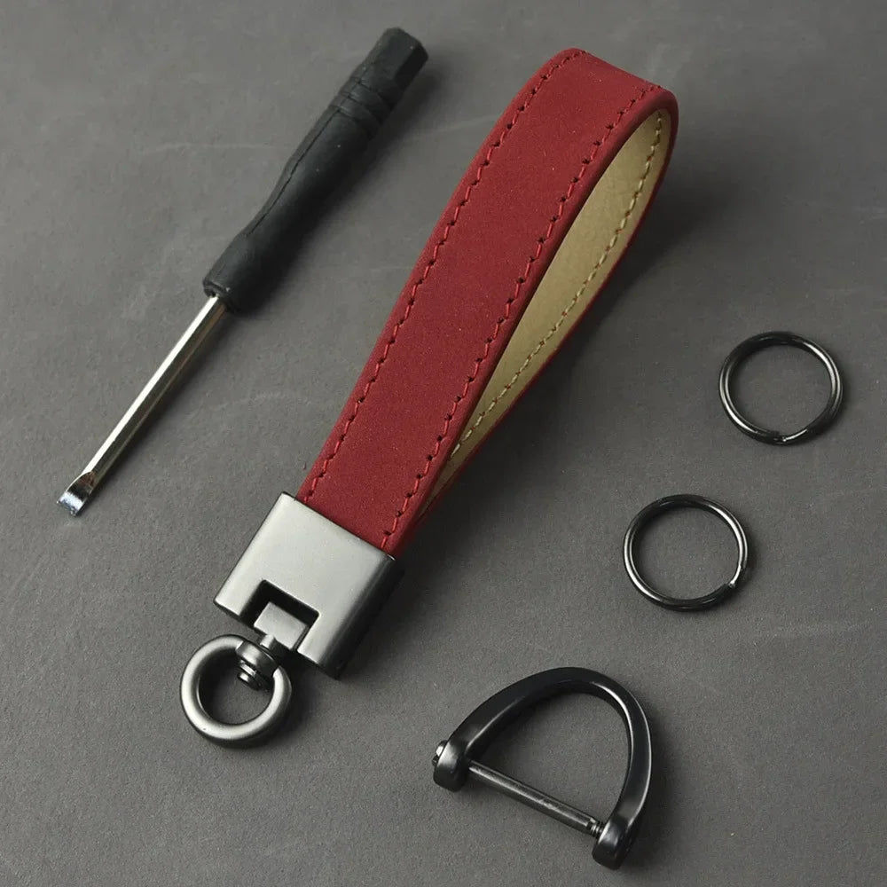 Genuine Leather Car Key Chain Buckle Key Ring Luxury Gift