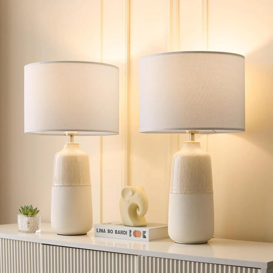 Ceramic Table Lamps Set for Bedroom and Living Room