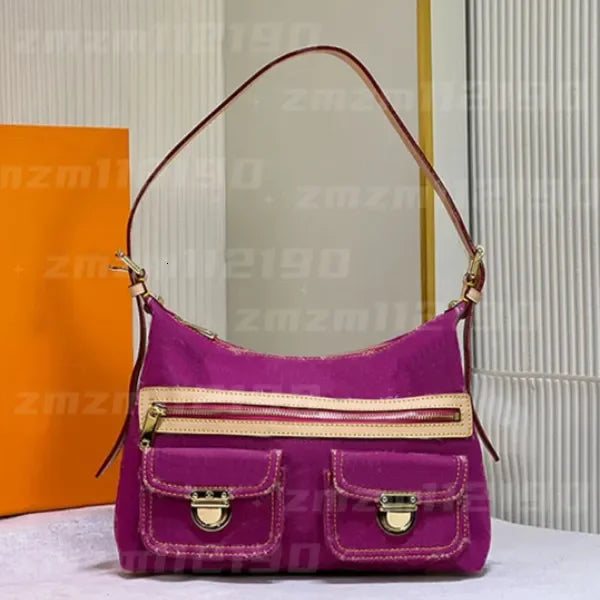 10AAA HOT Selling Designer Luxury Bag M44472 Vintage Denim Tote Pink Cowboy Shoulder Bag Handbags Purse Zipper Old Flower Women