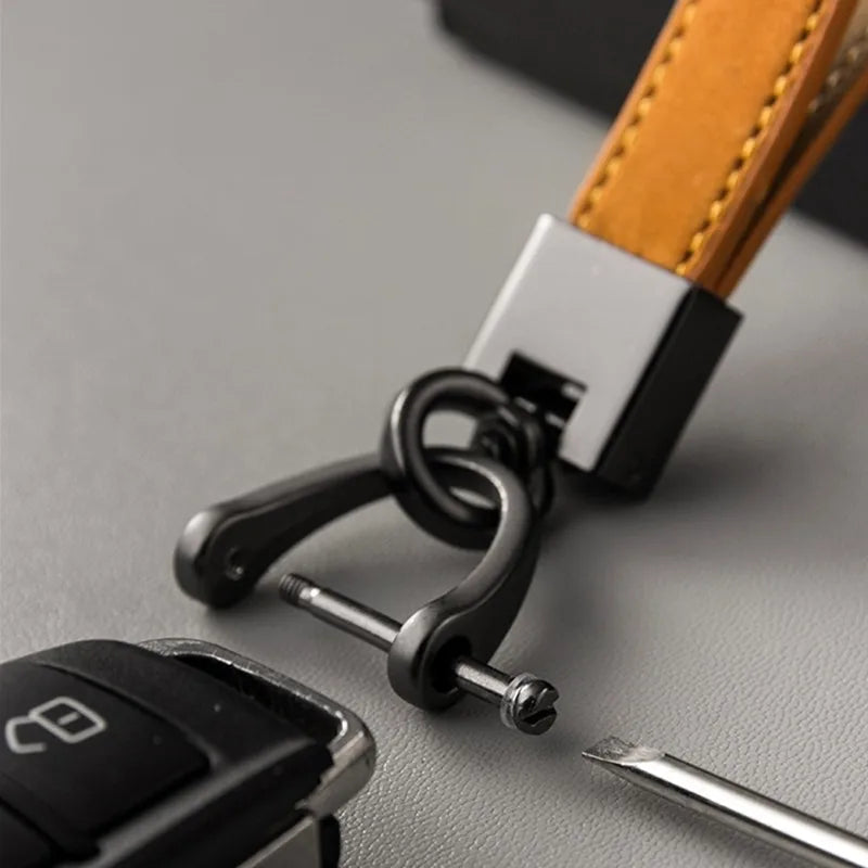 Genuine Leather Car Key Chain Buckle Key Ring Luxury Gift