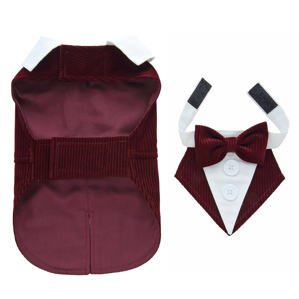 Dog Christmas Costume Wedding Tuxedo For Teddy Bulldog