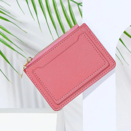 Ultra-Thin PU Leather Credit Card Holder With Zipper