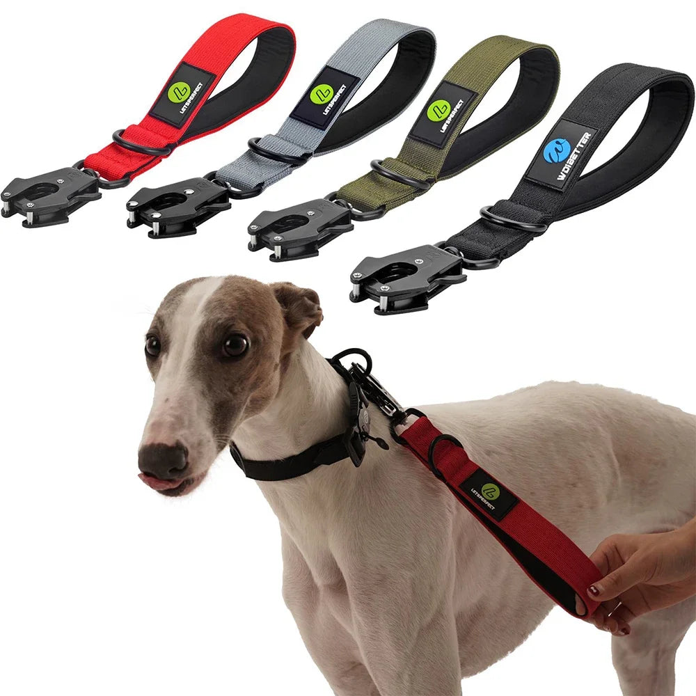 Short Nylon Dog Leash With Padded Handle Reflective Traffic Training