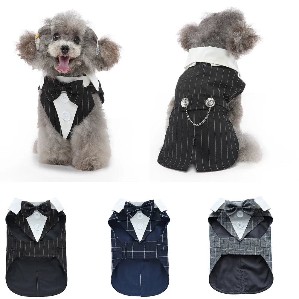 Dog Christmas Costume Wedding Tuxedo For Teddy Bulldog