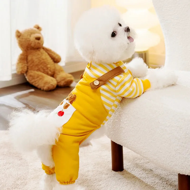 Autumn Striped Pet Jumpsuit For Small Dogs And Cats Pajamas