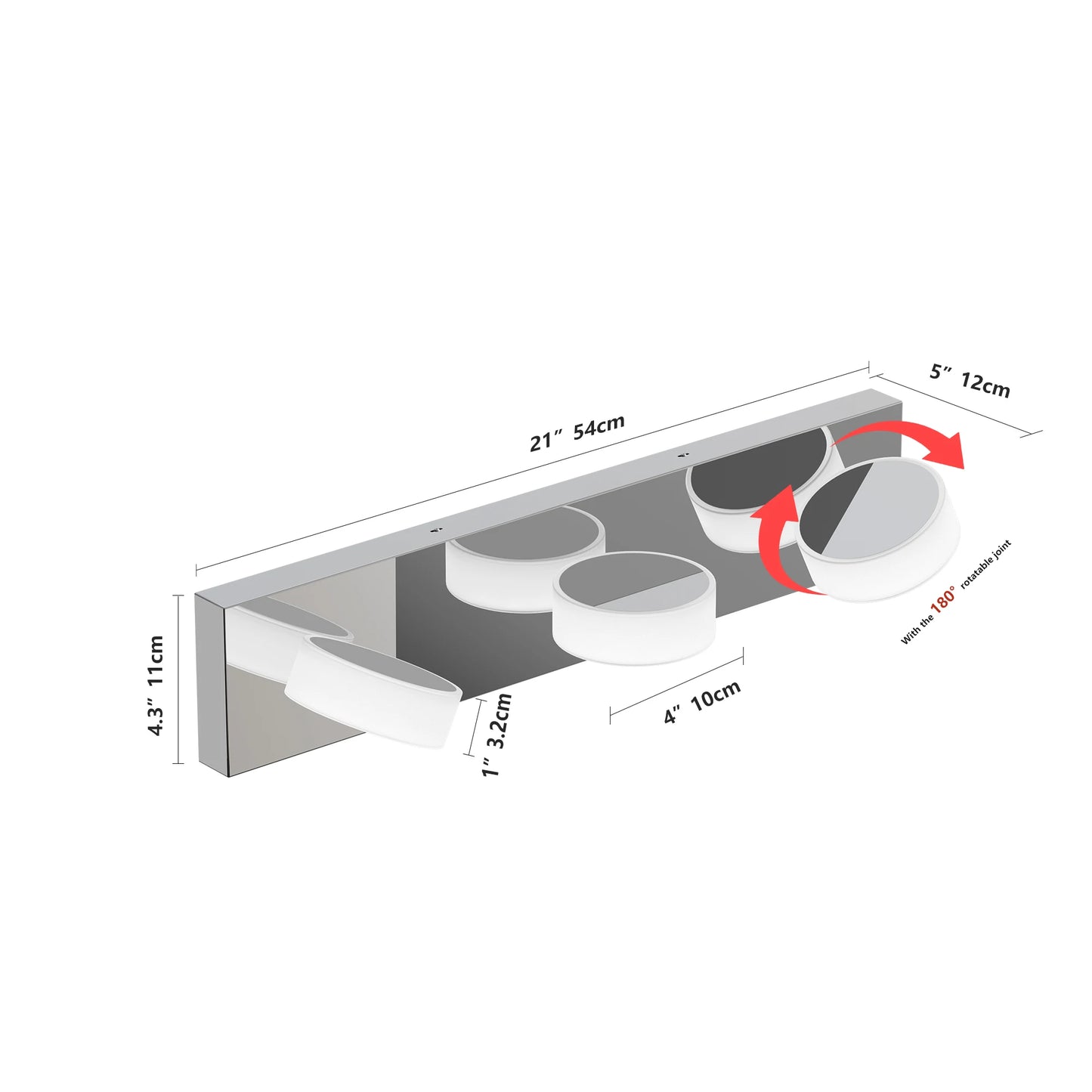 ARLGSITE Modern LED Dressing Area Wall Light with Acrylic Shade
