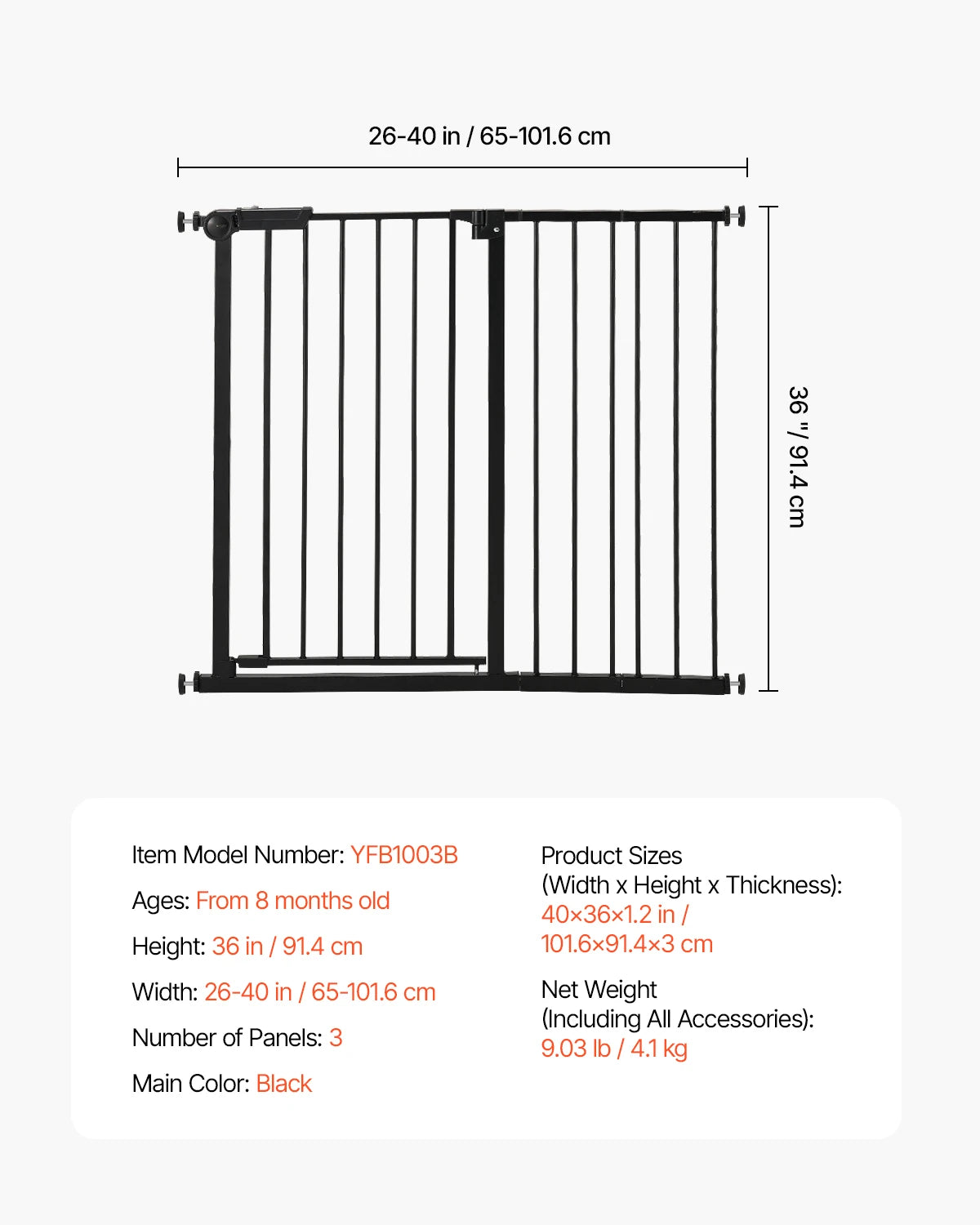 SucceBuy Baby Gate Pressure Mount Walk Through Security Doorways