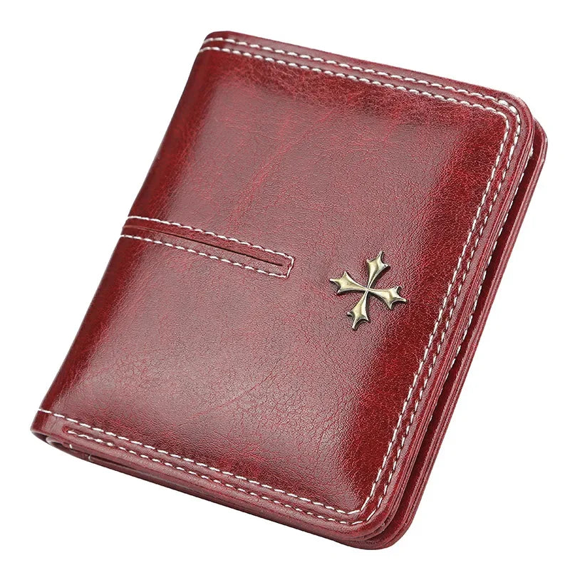 Leather Wallet For Women With Coin Pocket Card Holder