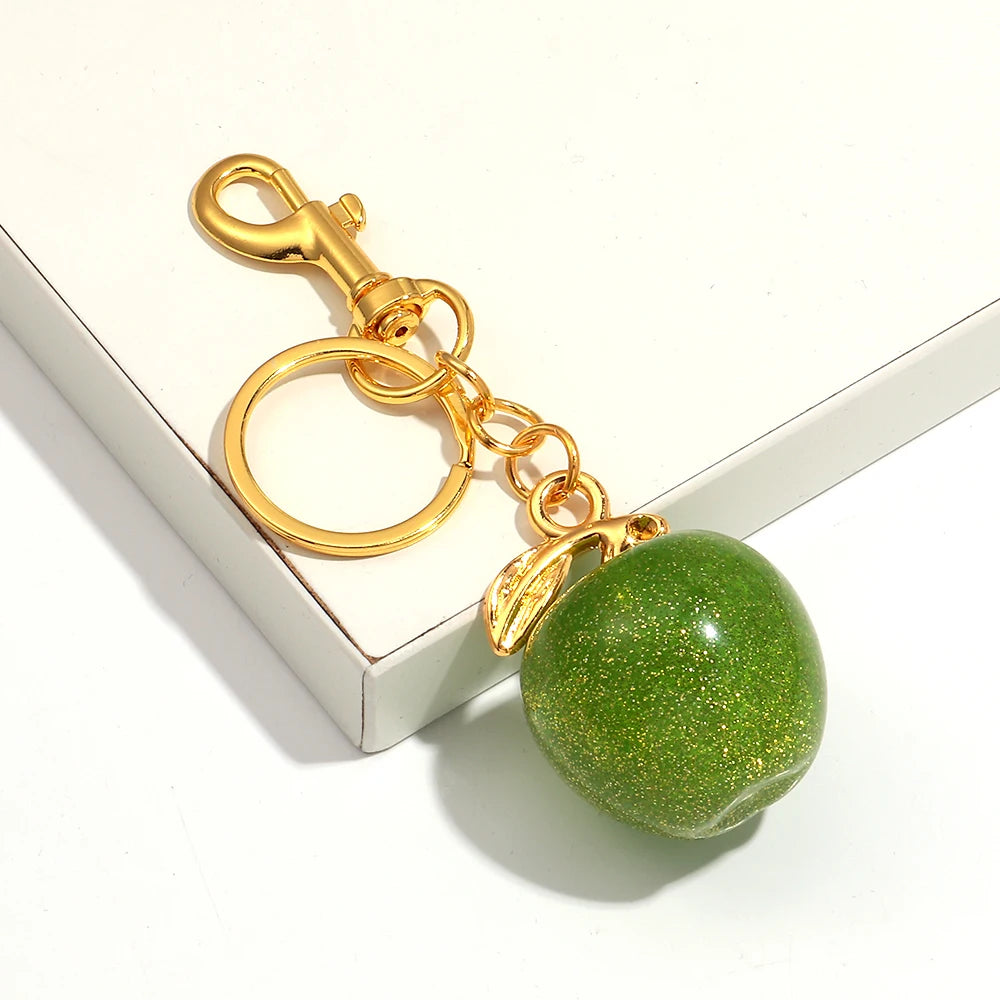 Crystal Pear Bag Charm Pendant Keychain For Women Handbags