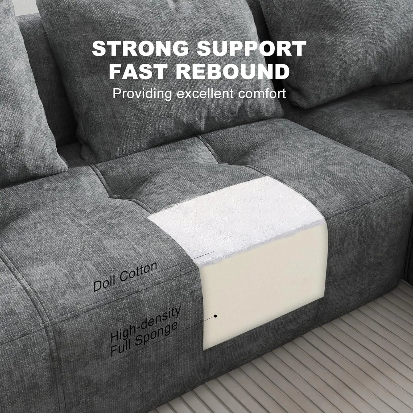 Modular L Shaped Sectional Couch With Deep Seat Comfort