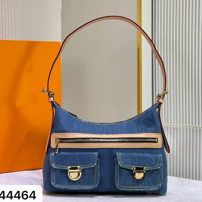 10AAA HOT Selling Designer Luxury Bag M44472 Vintage Denim Tote Pink Cowboy Shoulder Bag Handbags Purse Zipper Old Flower Women