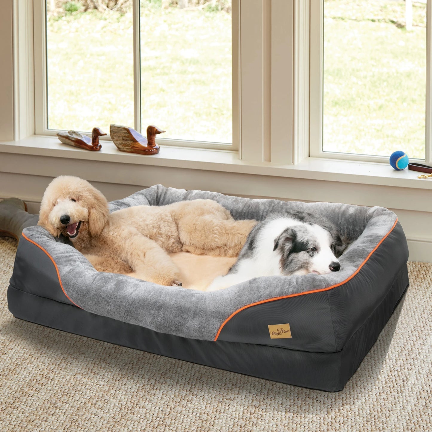 BINGOPAWCN Dog Bed With Removable Washable Cover Waterproof Anti Allergy