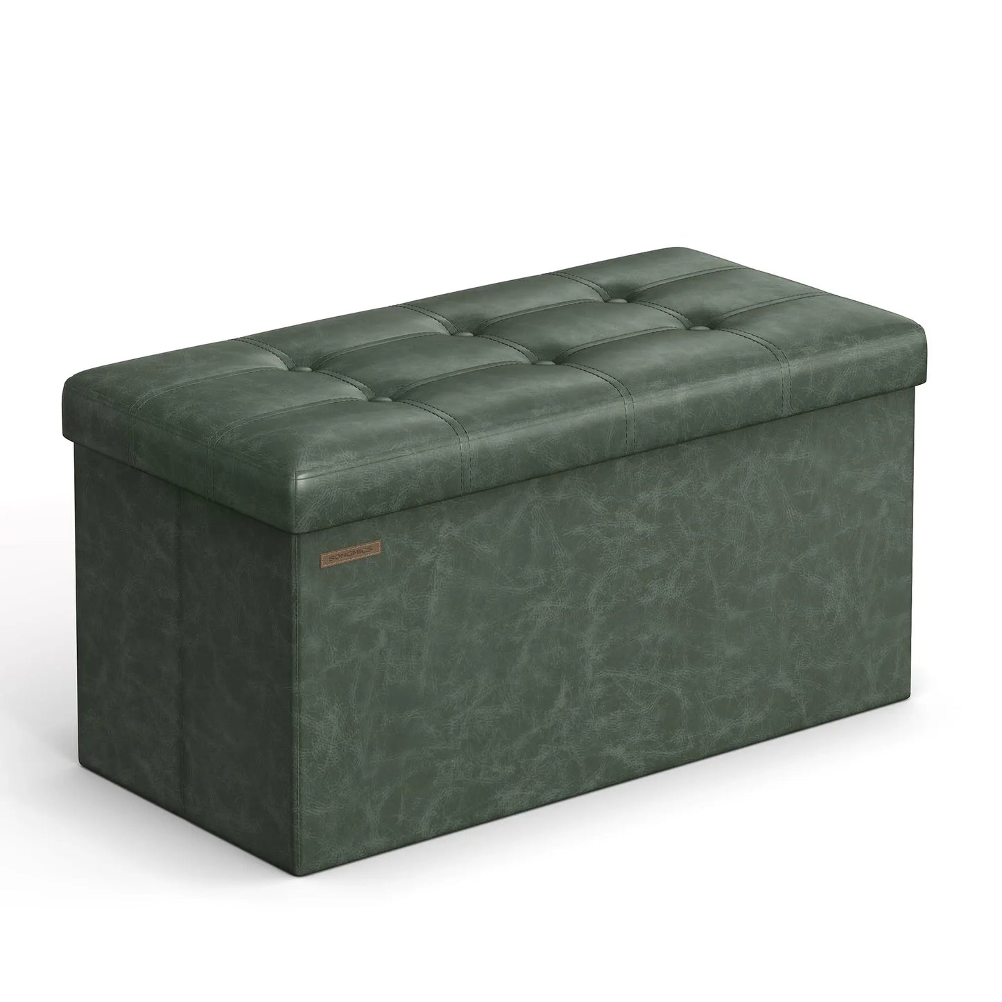 XIUWO Folding Storage Ottoman Bench With Foot Rest