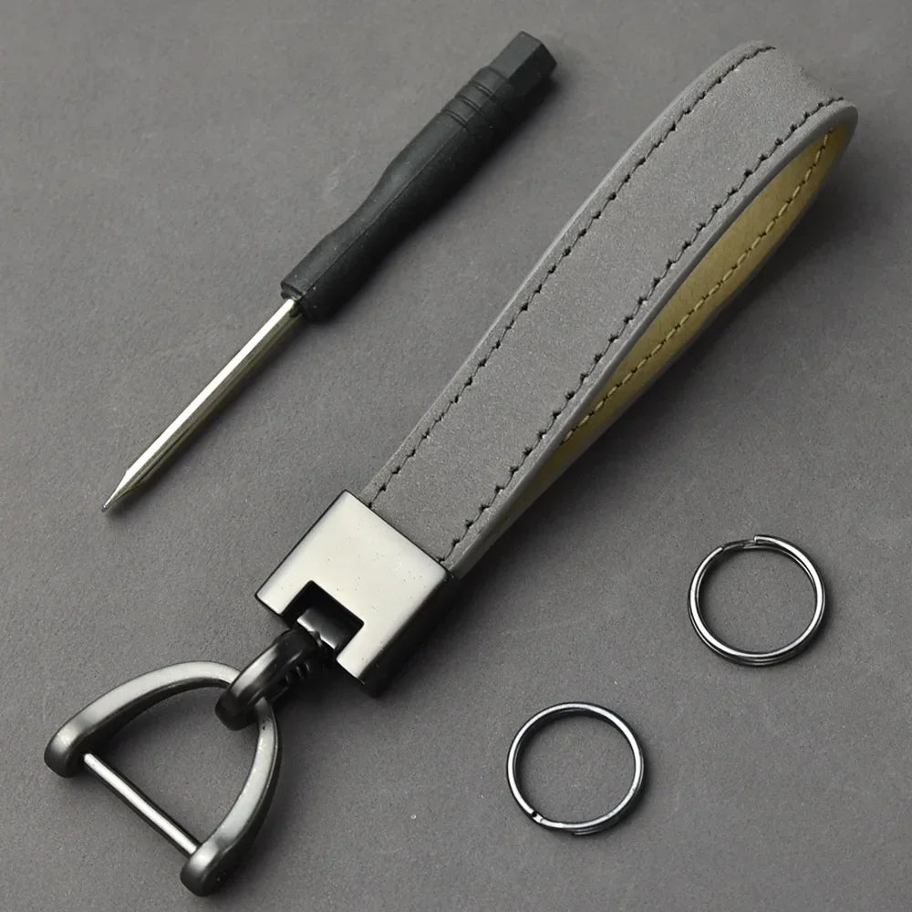 Genuine Leather Car Key Chain Buckle Key Ring Luxury Gift