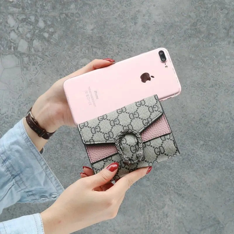 NONECN Women's Short Wallet Three-Fold Card Holder