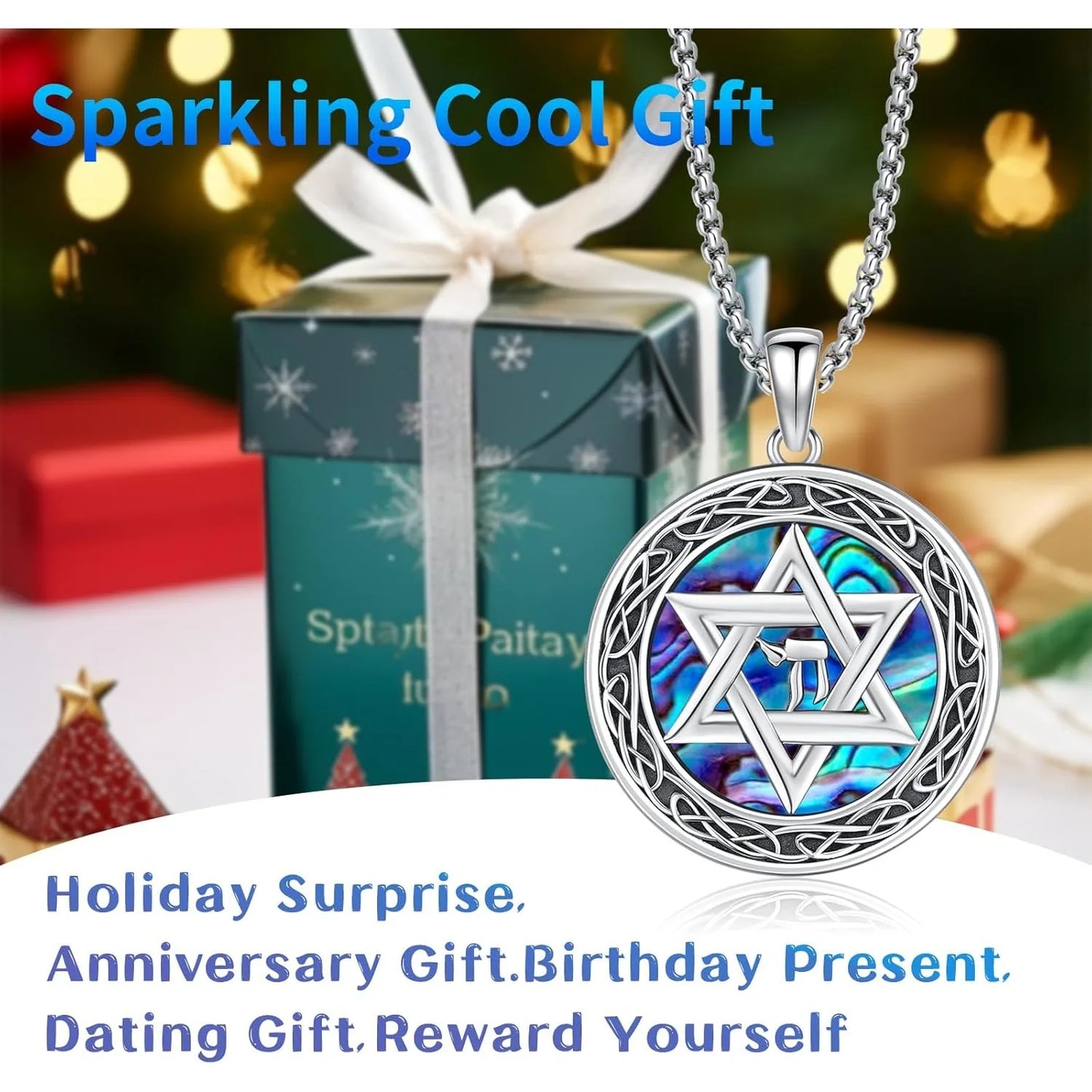 DrinspER Star Of David Necklace 925 Sterling Silver Pendant