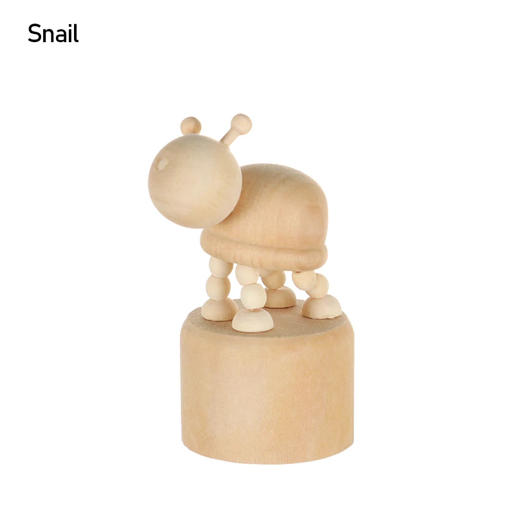 Wooden Animal Ornaments Mini Desktop Puppet Decorations For Home