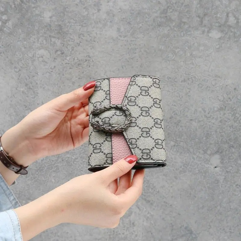 NONECN Women's Short Wallet Three-Fold Card Holder