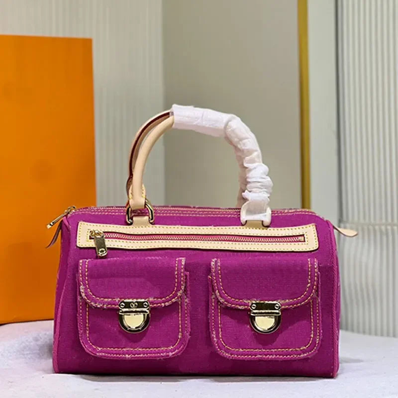 10AAA HOT Selling Designer Luxury Bag M44472 Vintage Denim Tote Pink Cowboy Shoulder Bag Handbags Purse Zipper Old Flower Women