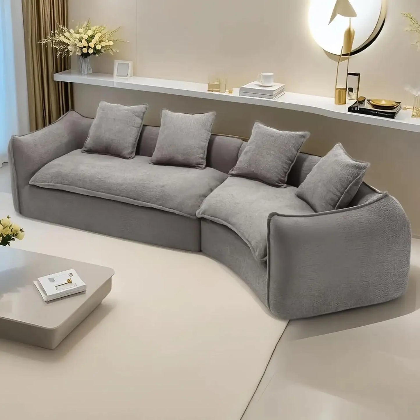 Modular Sectional Sofa Five Seat With Pillows Living Room