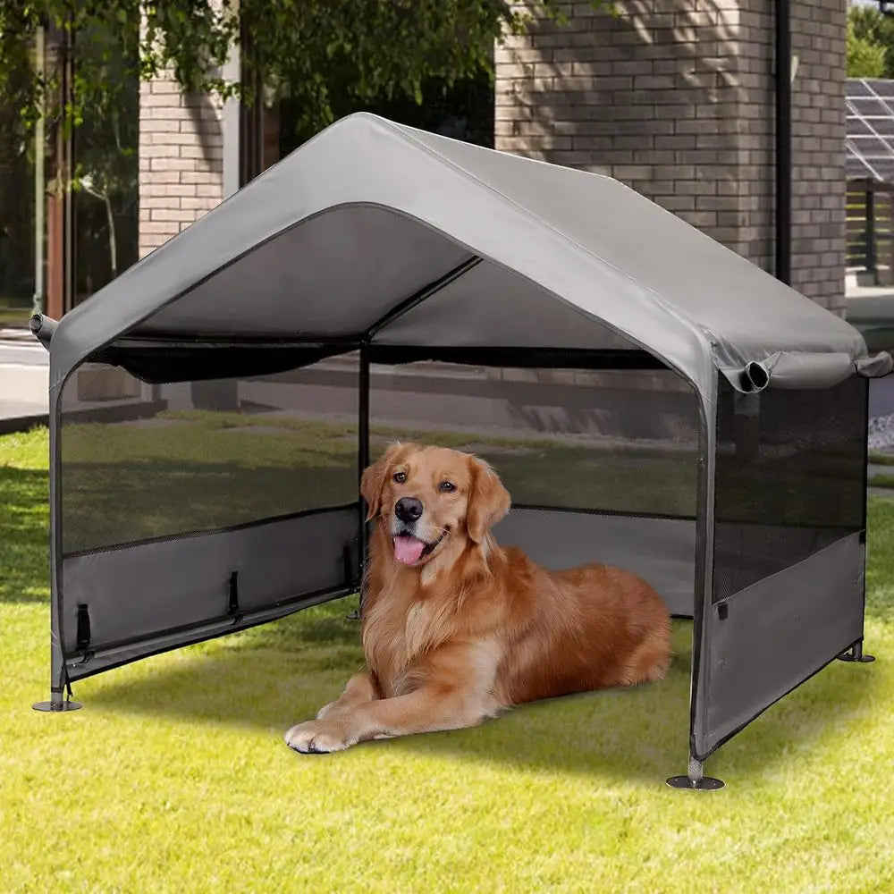 Dog Shelter Tent Outdoor With Three Sided Mesh Windows