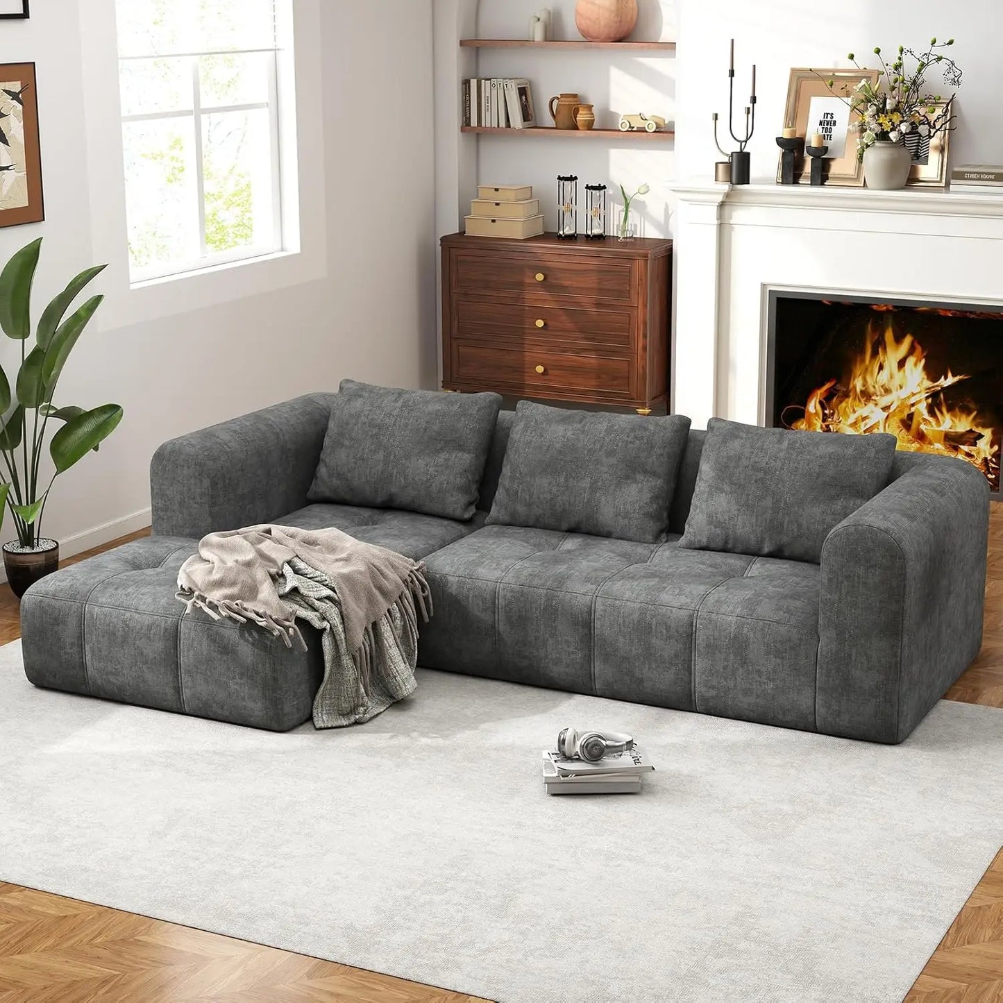 Modular L Shaped Sectional Couch With Deep Seat Comfort