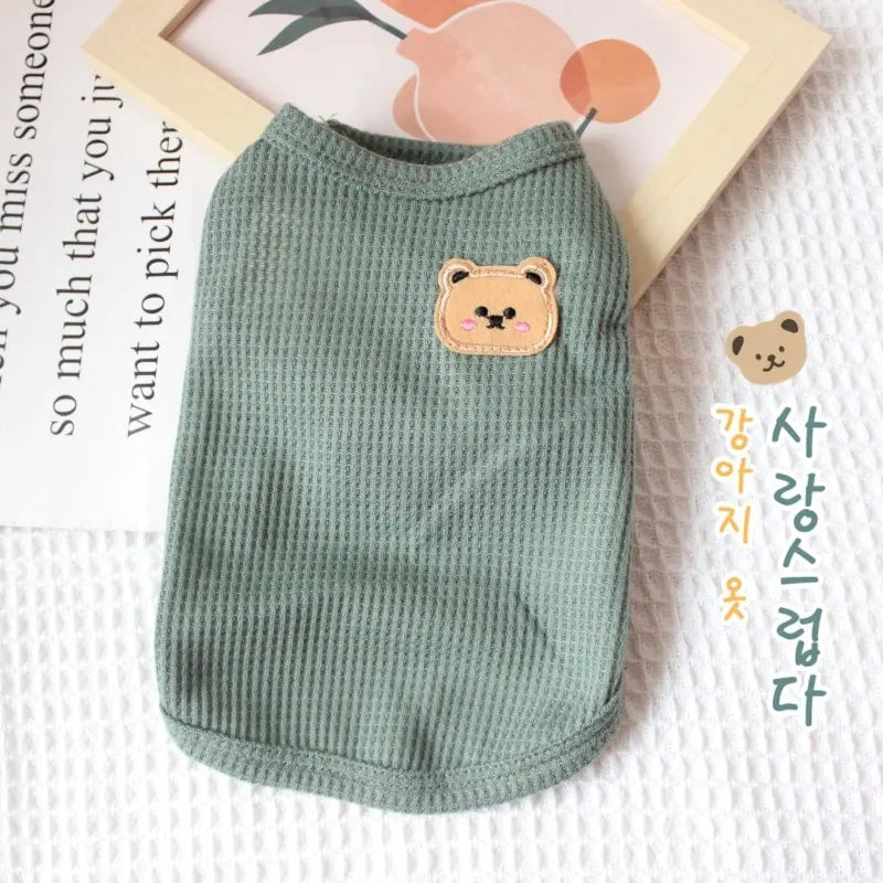 NONECN Summer Bear Pet Vest Thin Breathable Outfit
