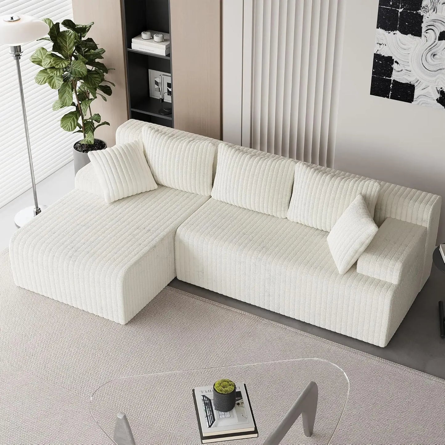 GUANGBAI Modular Sectional Sofa Couches L Shaped Cloud Style