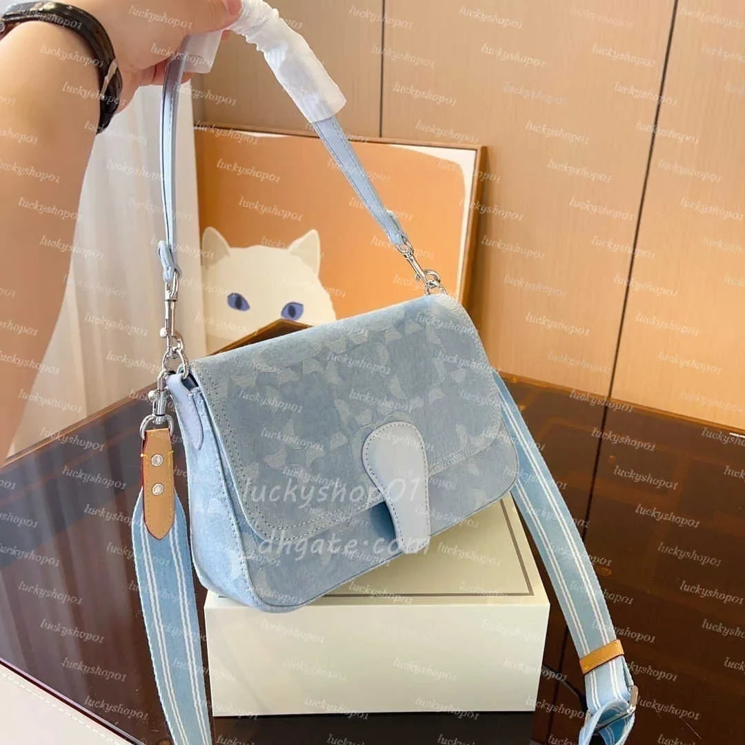 Luxury Otabby Denim Bags Designer Mini Rowan Pillow Bags Women TERI bag with cherry pendant LAUREL Crossbody Hobos Tote Purse De