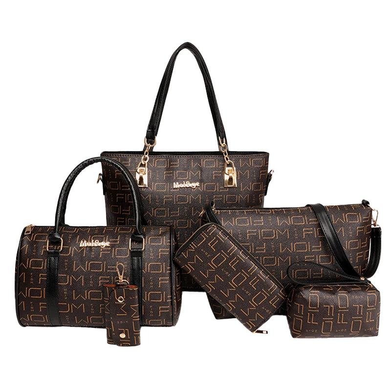 Pahajim 6-Piece Womens Handbag Set Purse Satchel Bags