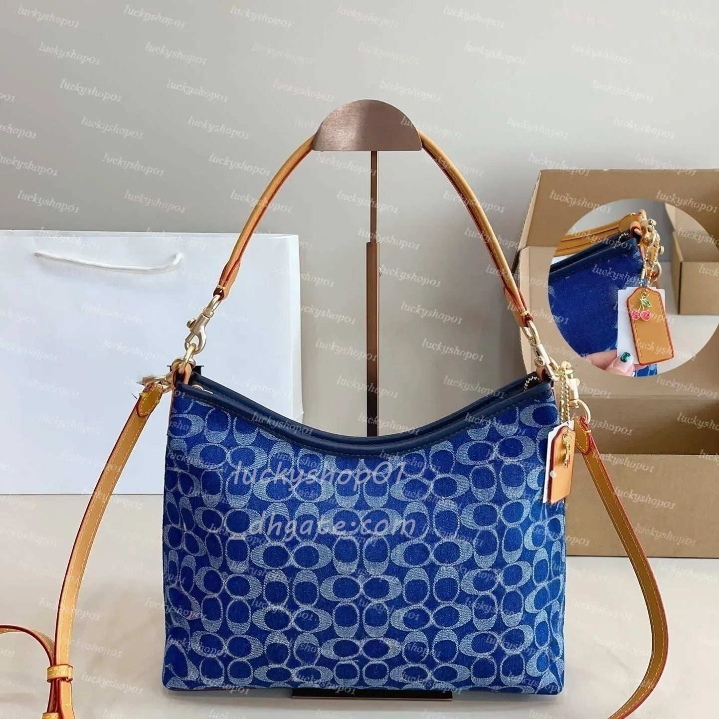 Luxury Otabby Denim Bags Designer Mini Rowan Pillow Bags Women TERI bag with cherry pendant LAUREL Crossbody Hobos Tote Purse De