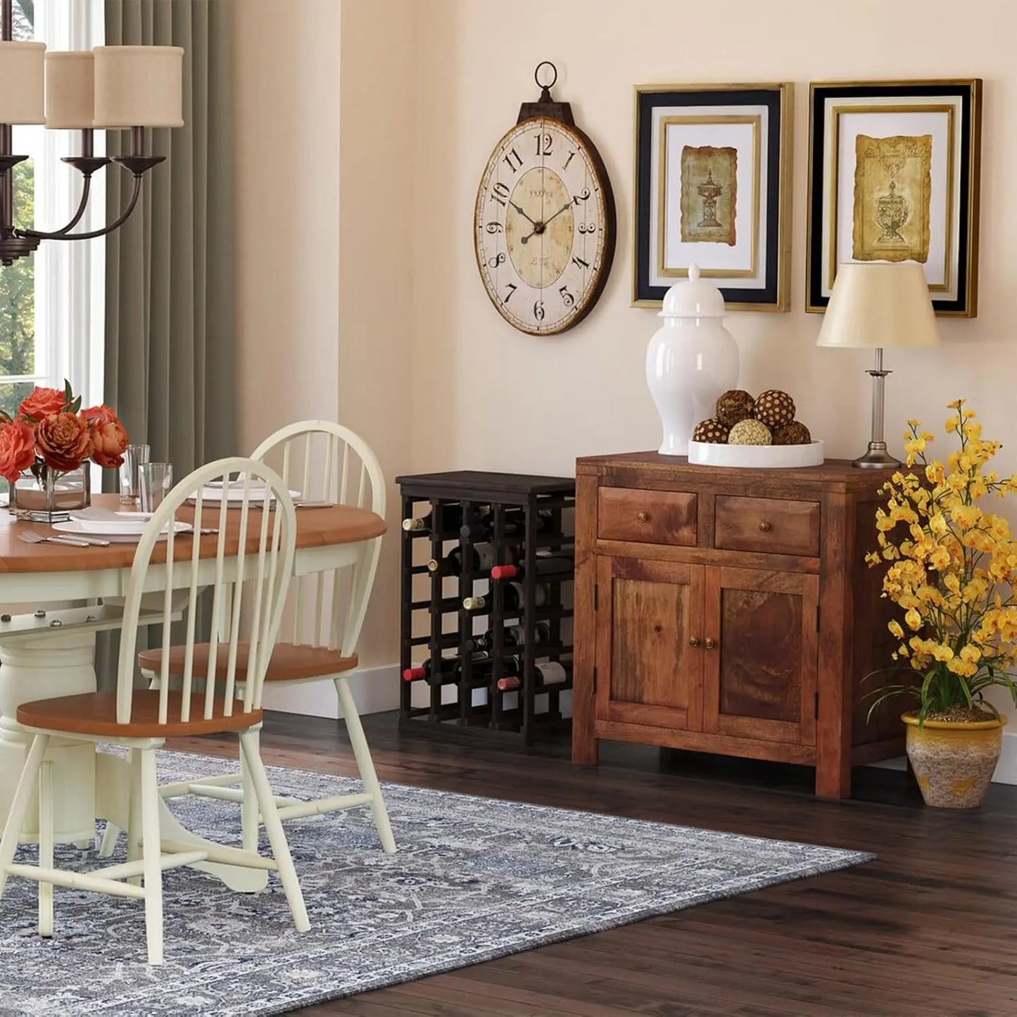 French Country Oval Wall Clock With Rustic Farmhouse Style