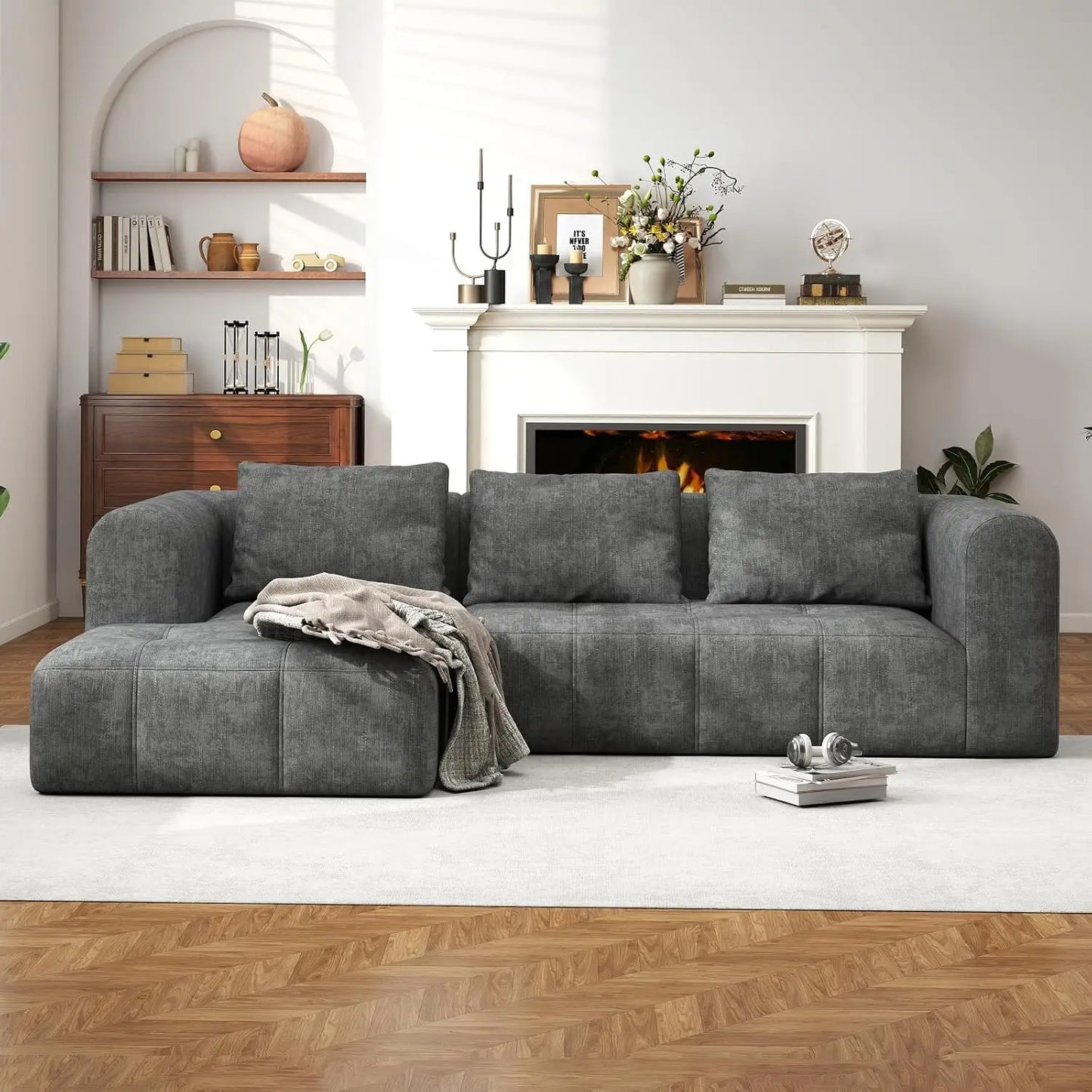Modular L Shaped Sectional Couch With Deep Seat Comfort