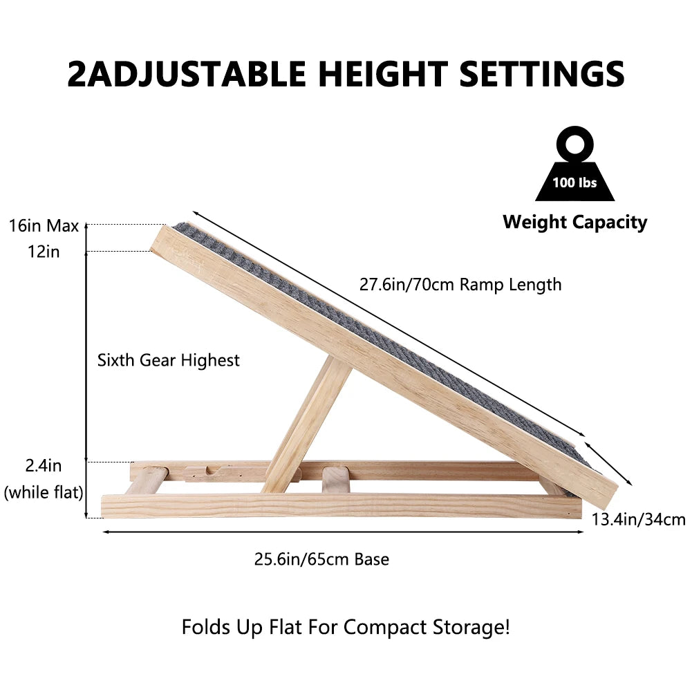 TWISTER.CK Pet Dog Ramp Ladder Folding Anti Skid Adjustable