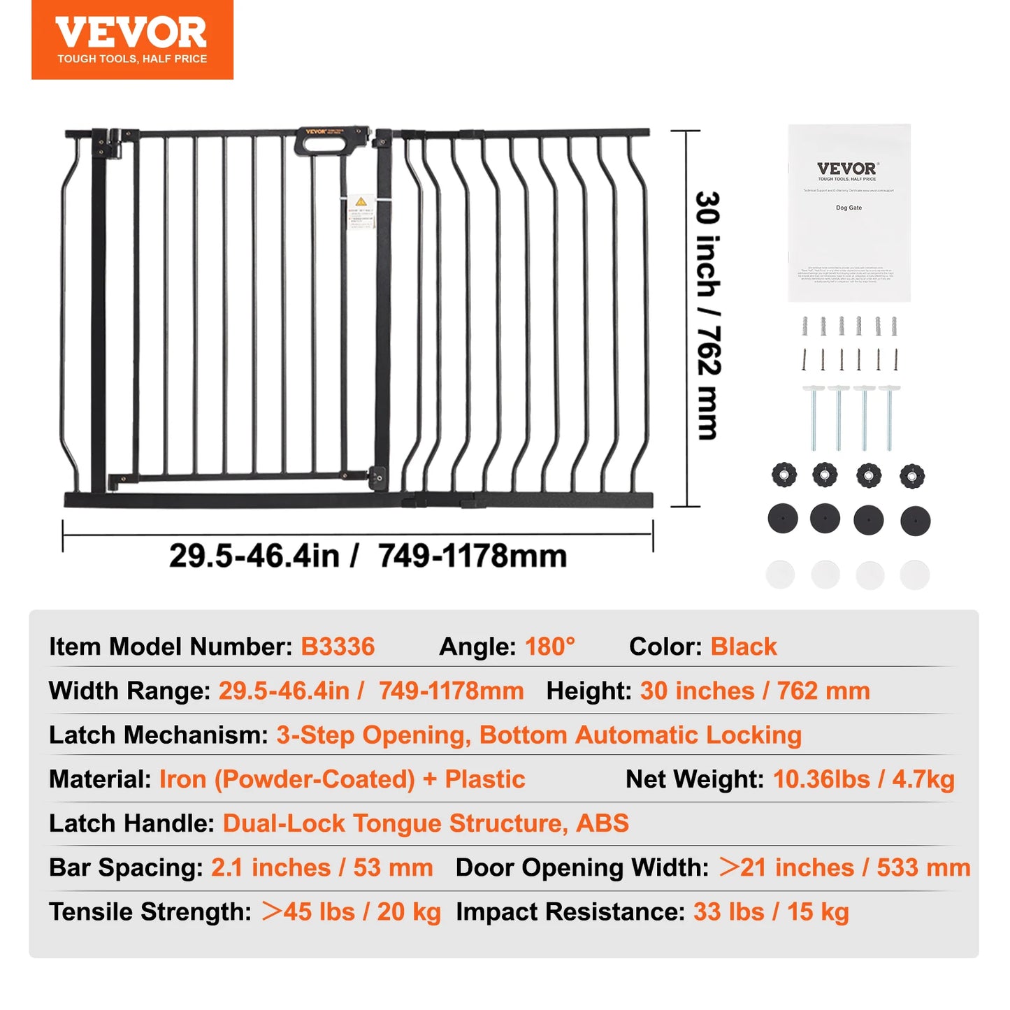 SucceBuy Baby Gate Pressure Mount Walk Through Security Doorways