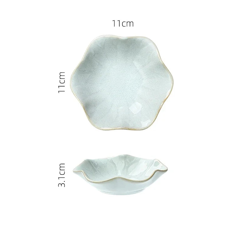 Japanese Ceramic Plate Glazed Kiln Finish Sushi Soy Sauce Dish