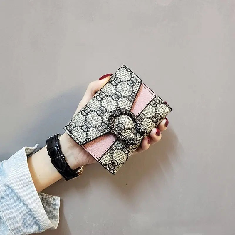 NONECN Women's Short Wallet Three-Fold Card Holder