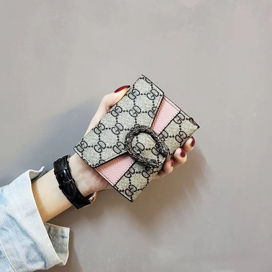 NONECN Women's Short Wallet Three-Fold Card Holder