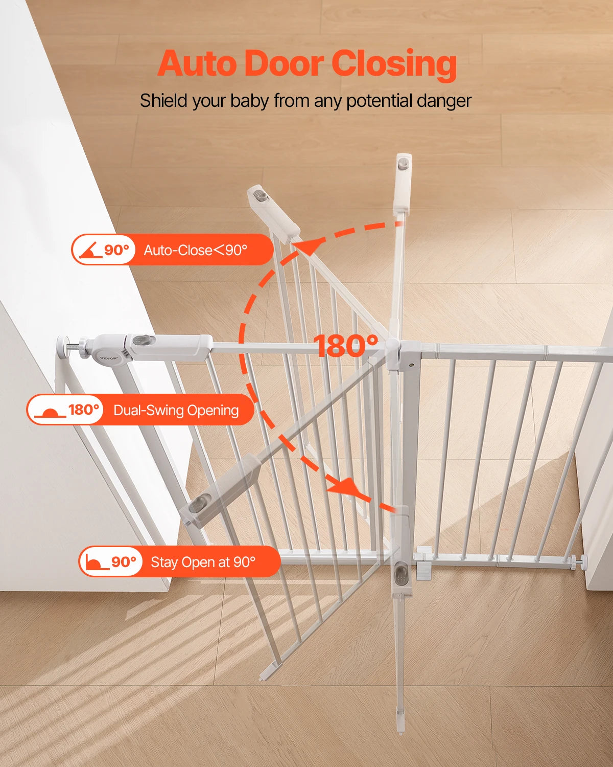 SucceBuy Baby Gate Pressure Mount Walk Through Security Doorways