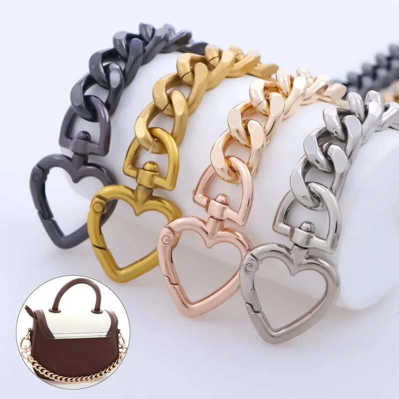 Heart Shape Metal Purse Chain Extender Crossbody Strap