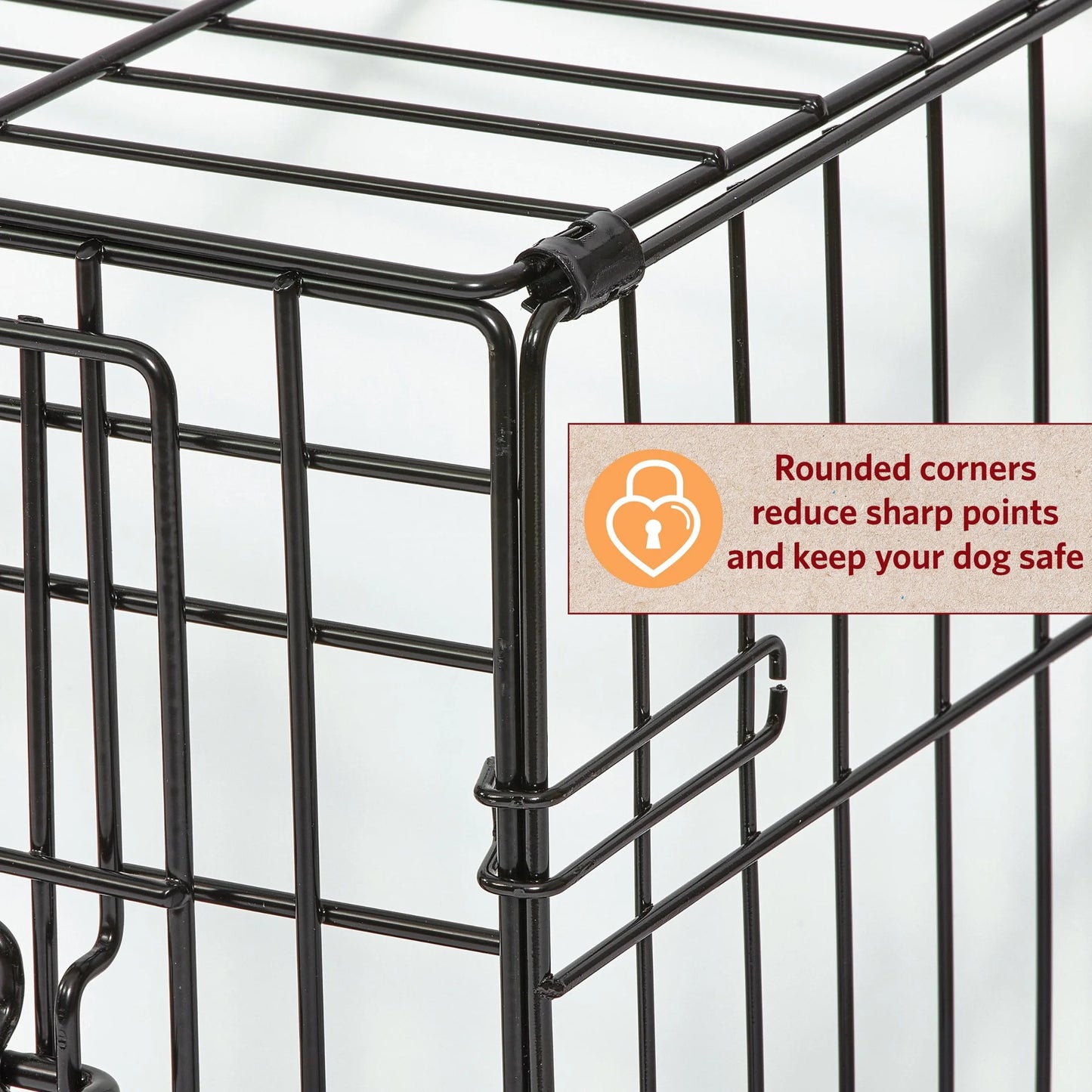 Homes for Pets LifeStages 36 Inch Double Door Folding Dog Crate with Divider Panel and Dog Pan