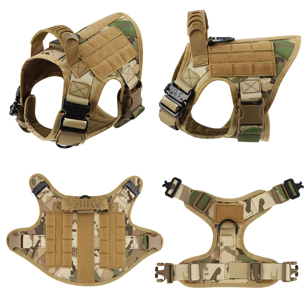 PETRAVELCN Tactical Dog Harness Leash Set No Pull Durable