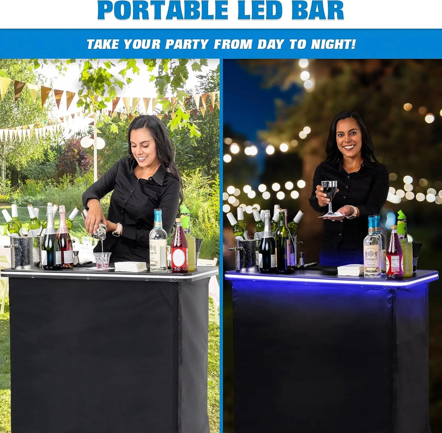 Portable Bar Table for Events and Mobile Bartending Station
