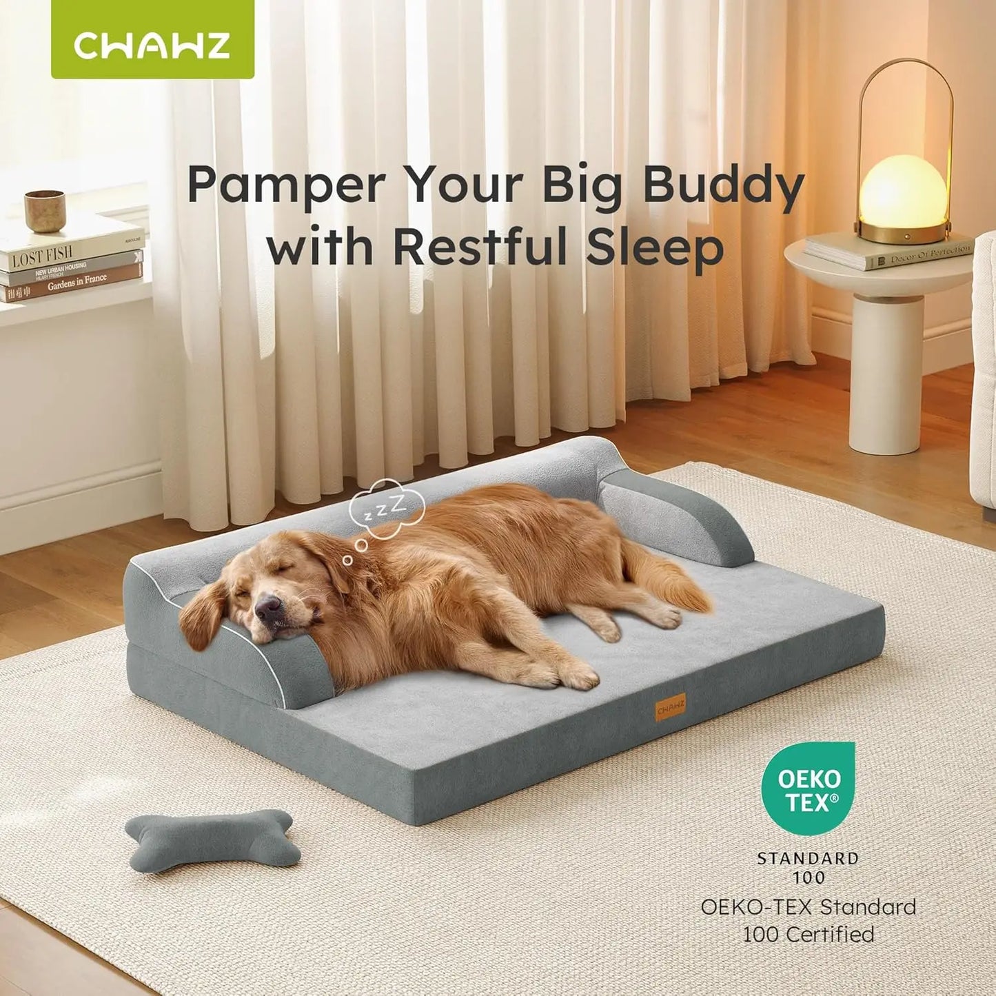 Orthopedic Dog Bed With Cooling Memory Foam And Waterproof Cover