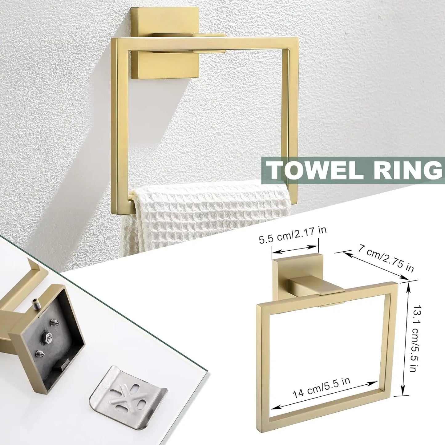 Stainless Steel Hardware Set With Towel Bar And Shelf