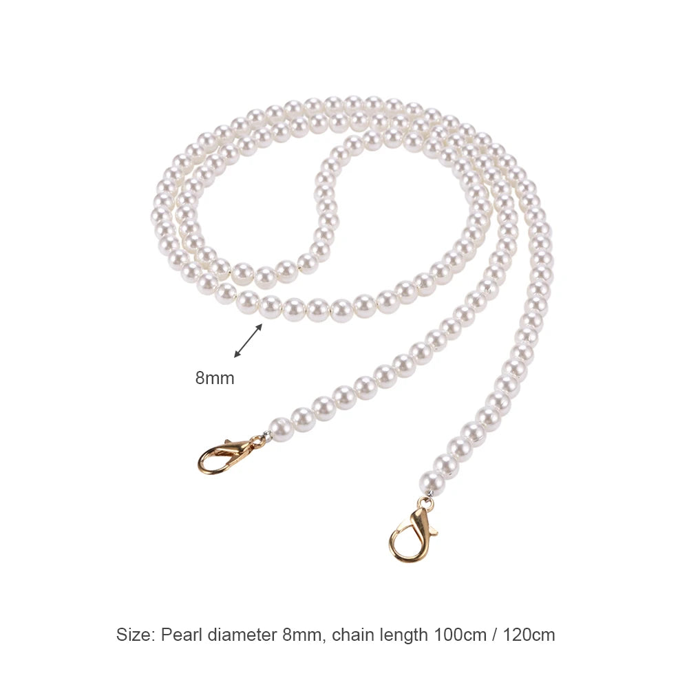 Pearl Bead Handbag Chain Strap Replacement For Shoulder Bags