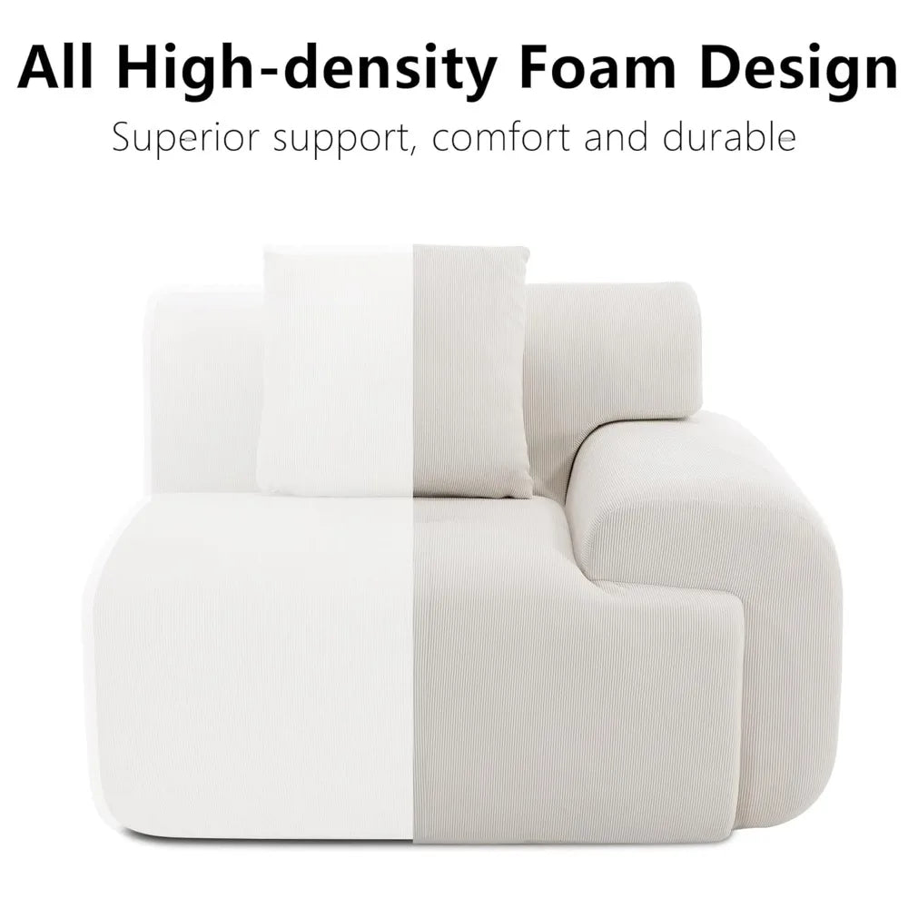 XIAOLANG Modular Sectional Sofa With Ottoman Corduroy Fabric