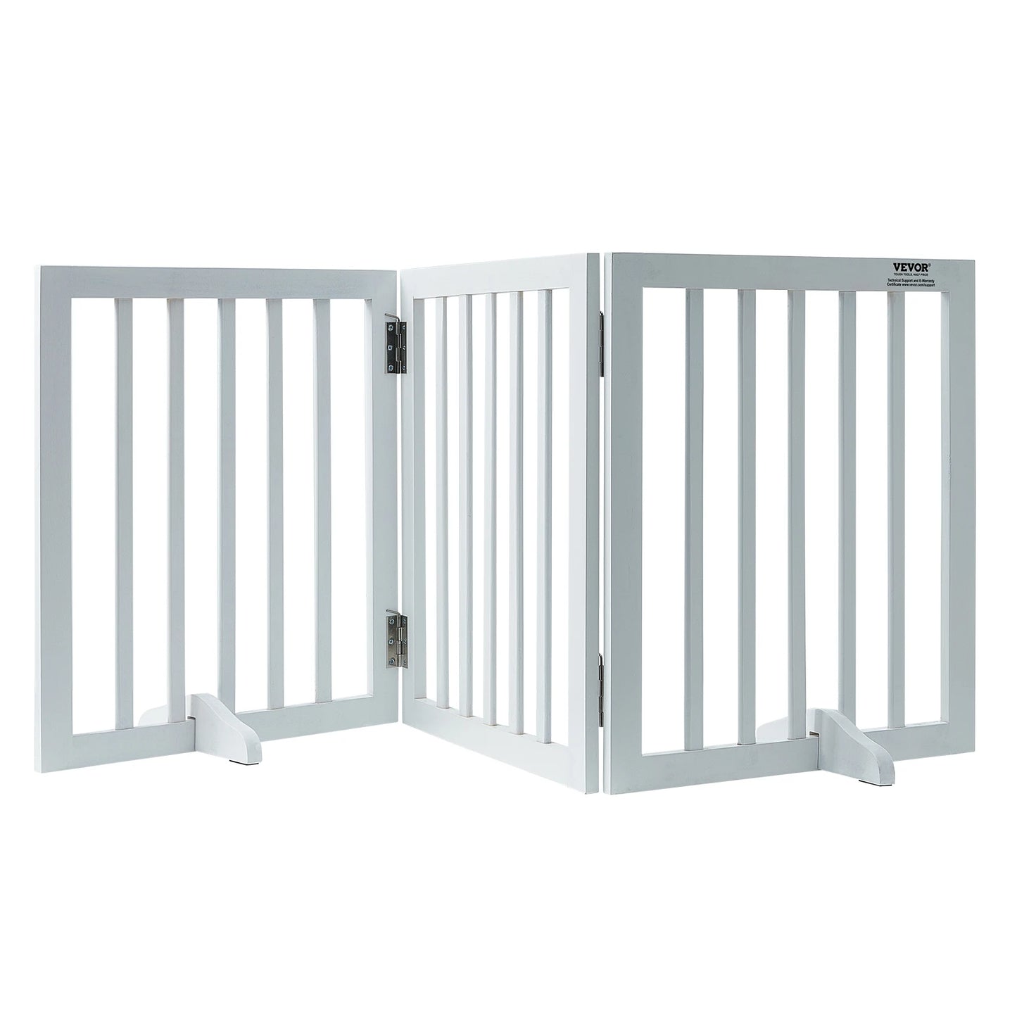 Foldable Free Standing Dog Gate With 3 Panels